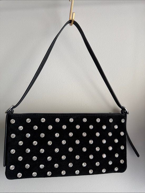 Madewell Handbags - Madewell Black Crystal-Embellished Shoulder Clutch